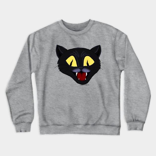 Halloween Black Cat Crewneck Sweatshirt by ButterflyInTheAttic